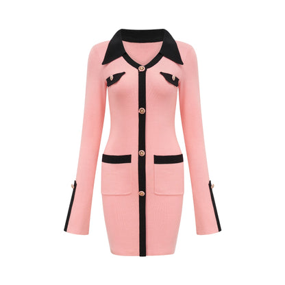 Valérie pink long-sleeved dress