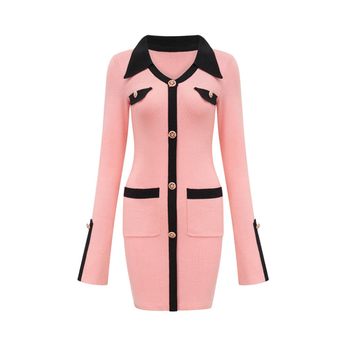 Valérie pink long-sleeved dress
