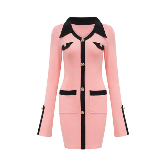 Valérie pink long-sleeved dress