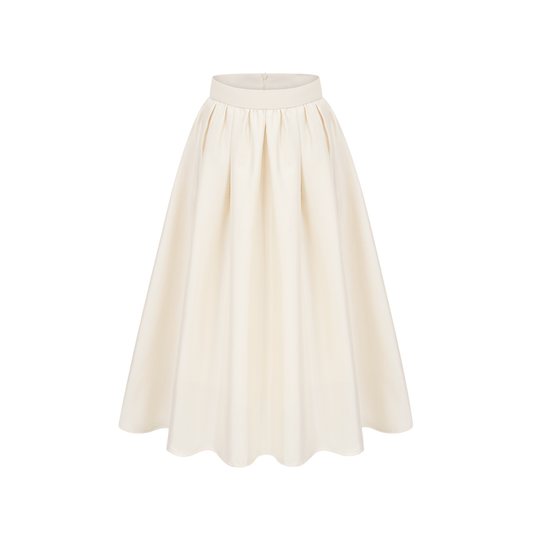 Virginie white flared-hem skirt