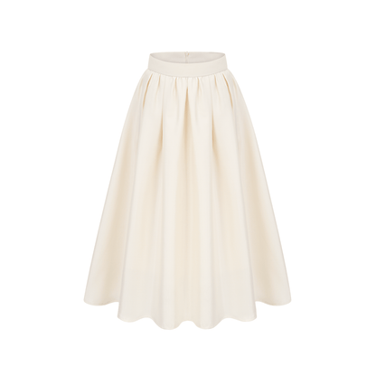 Virginie white flared-hem skirt